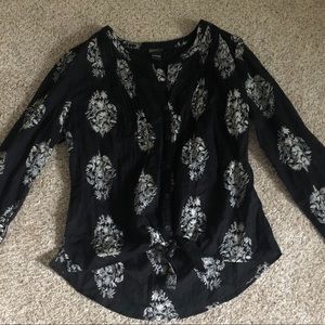 Lucky Brand Black & White Blouse - Size L